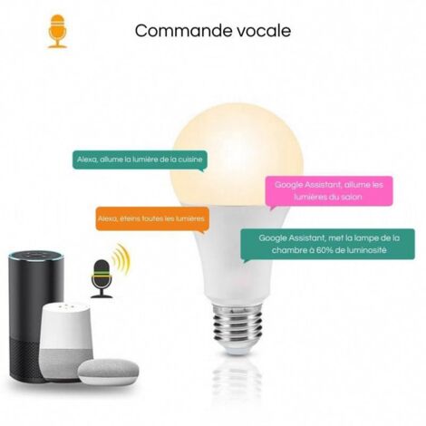 Ampoule LED Connectée WiFi E27 9W RGBW A60 - SILAMP