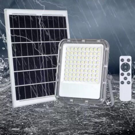 Lumière de sécurité solaire à détecteur de mouvement pour extérieur - Tête  triple - 28.8 W - 5000 K - Blanc