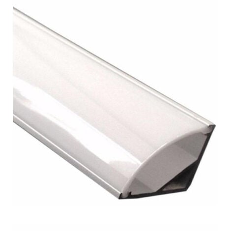 Profilé Aluminium Angle 1m pour Ruban LED Couvercle Blanc Opaque