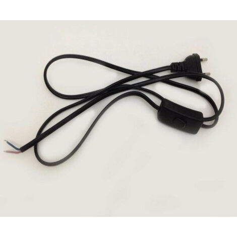 Silamp – Cordon interrupteur noir 1.5m 220V – Mécanisme pour lampes – Câble 1.5m pour installations électriques – Utilisation en intérieur