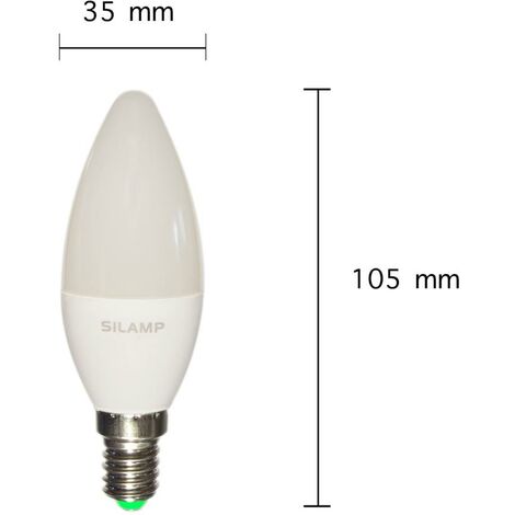 Ampoule LED E14 6W 220V B35 SMD 180° - Blanc Froid 6000K - 8000K - SILAMP