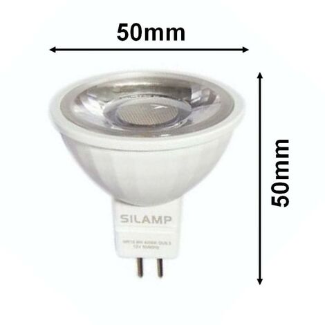 Ampoule LED GU5.3 / MR16 12V 8W SMD 80° - Blanc Froid 6000K - 8000K - SILAMP