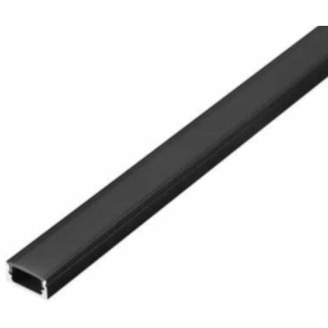 Profilé Aluminium Noir Large 2m avec Cache Opaque Noir - SILAMP