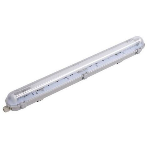Kit de Réglette LED étanche + Tube Néon LED 60cm T8 9W - Blanc Froid 6000K - 8000K - SILAMP