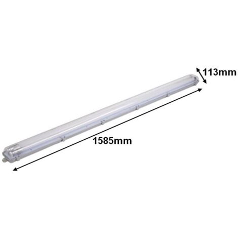 Kit de Réglette LED étanche Double IP65 + 2 Tubes Néon LED 150cm