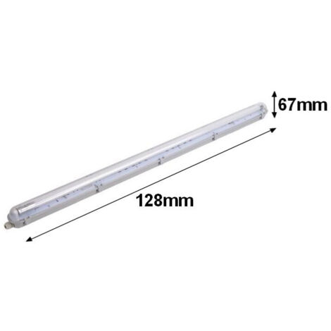 Kit de Réglette LED étanche + Tube Néon LED 120cm T8 36W - Blanc
