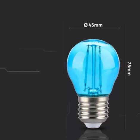 Ampoule LED E27 Filament 2W G45 Bleu - SILAMP