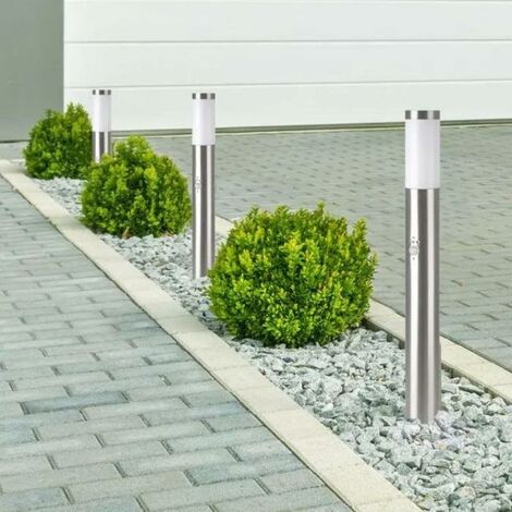 Borne de Jardin Acier Inoxydable avec Détecteur 110cm IP44 pour Ampoule E27