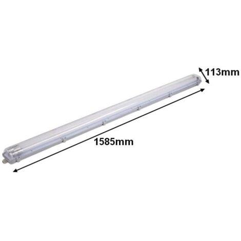Kit de Réglette LED étanche Double IP65 + 2 Tubes Néon LED 150cm