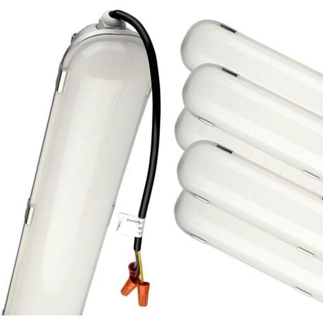 Kit de Réglette LED étanche + Tube Néon LED 120cm T8 18W (Pack de 12) -  Blanc Neutre 4000K - 5500K - SILAMP