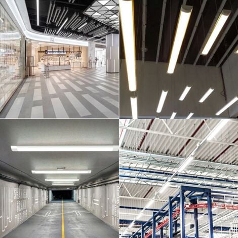 Réglette LED 120cm 36W (Pack de 4) - Blanc Froid 6000K - 8000K - SILAMP