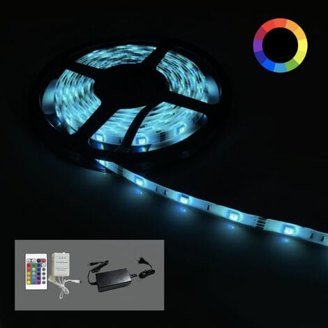 Kit Ruban LED RGB 12V 5050 30LED/m (Inclus contrôleur et aliment
