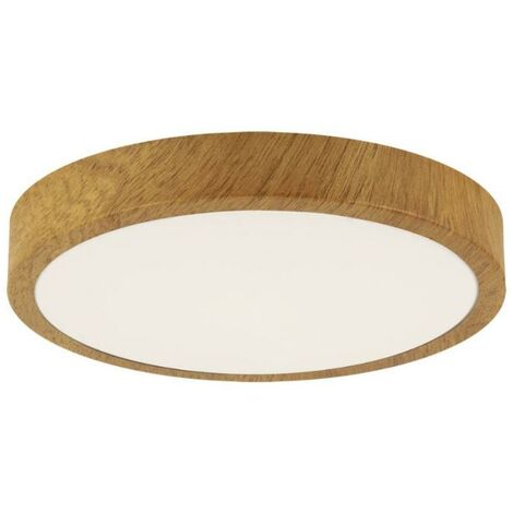 Plafonnier LED 18W bois chêne 28cm – Blanc neutre 4000K – Protection IP44 pour espaces humides – Installation facile au plafond