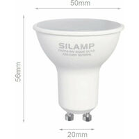Ampoule LED GU10 6W 220V SMD2835 PAR16 10LED 100° (Pack de 10) - Blanc Froid 6000K - 8000K - SILAMP - Blanc Froid 6000K - 8000K