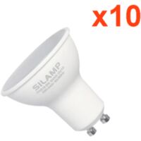Ampoule LED GU10 6W 220V SMD2835 PAR16 10LED 100° (Pack de 10) - Blanc Froid 6000K - 8000K - SILAMP - Blanc Froid 6000K - 8000K