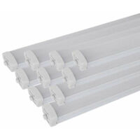 Silamp – Pack de 10 réglettes LED étanches 150cm 50W IP65 – 5000 lumens – Angle d'éclairage 180° – Pour environnements humides et poussiéreux