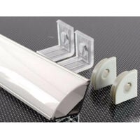 Profilé Aluminium Angle 1m pour Ruban LED Couvercle Blanc Opaque - SILAMP