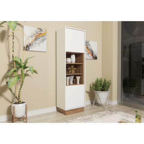 Sideboard 175cm Contemporary Display Cabinet Vintage Loft White & Oak