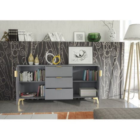 Tide Crest Gold Sideboard 140cm - Dark Grey