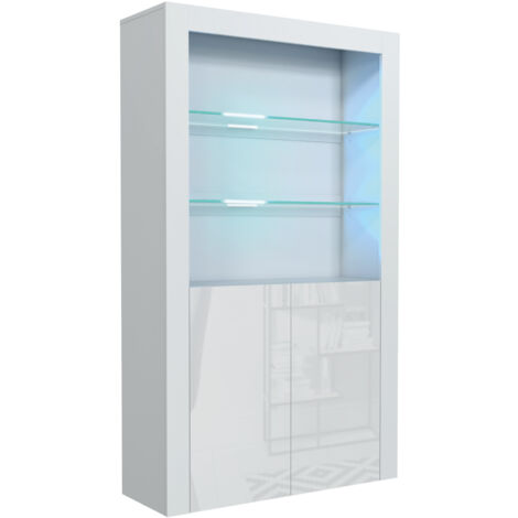 Sideboard 170cm White Display Cabinet Modern Stand Gloss Doors Free