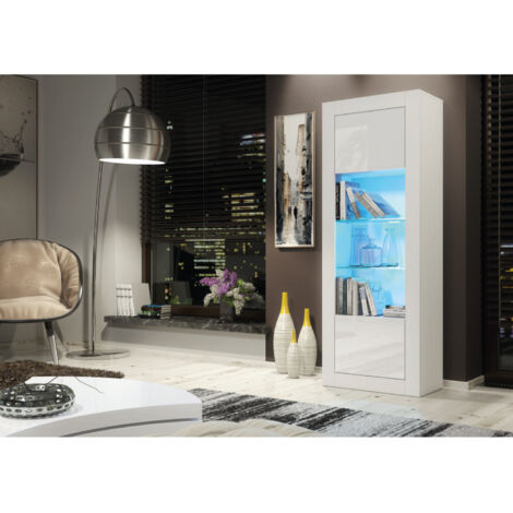 Sideboard 170cm White Display Cabinet Modern Stand Gloss Doors Free