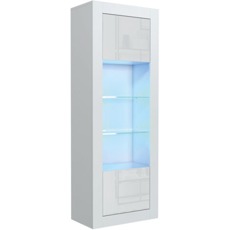 Sideboard 170cm White Display Cabinet Modern Stand Gloss Doors Free