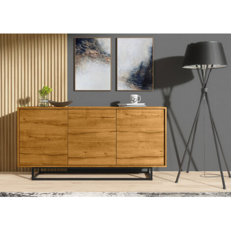 Sideboard 160cm Loft Retro Vintage Contemporary Oak TV Unit