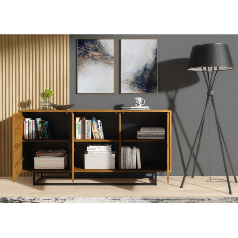 Sideboard 160cm Loft Retro Vintage Contemporary Oak TV Unit