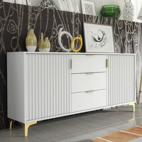 Tide Crest Gold Sideboard 140cm - White