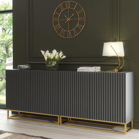 Ripple Duo Sideboard 200cm - Dartk Grey