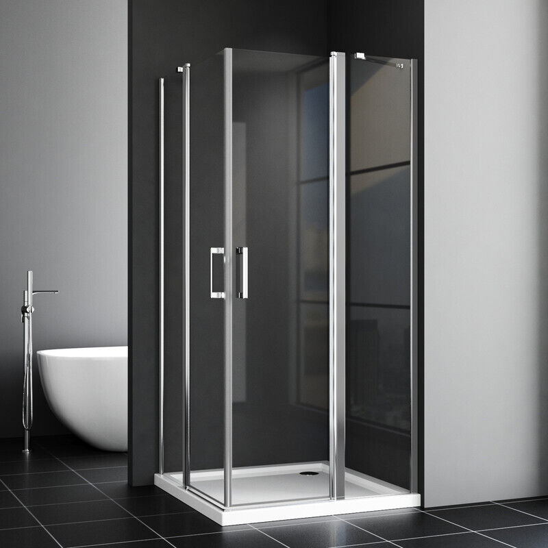 Duschkabine Eckeinstieg 100x100x195 Cm – Mit 180° Falttür, NANO Glas, ESG Sicherheitsglas