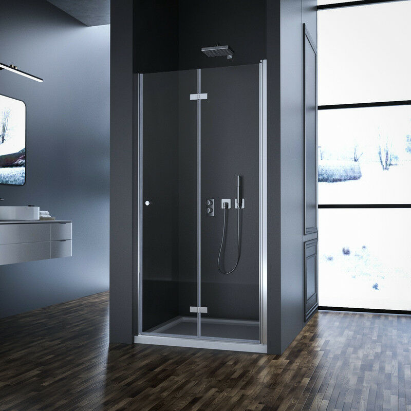 Nano Glas Duschfalttür 185/195cm In Schwarz - Moderne Nischentür Für Dein Badezimmer