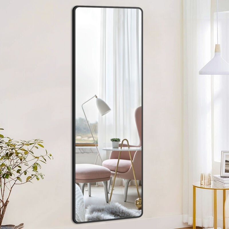 Bogen Ganzkörperspiegel 165x60cm - Standspiegel Mit Metallständer, Schwarz Oder Gold