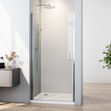 Boromal Nischentür 75cm Duschtür Drehtür Duschabtrennung 6mm NANO ESG Glas Höhe 195cm Duschkabine Pendeltür Duschtrennwand (1/5)
