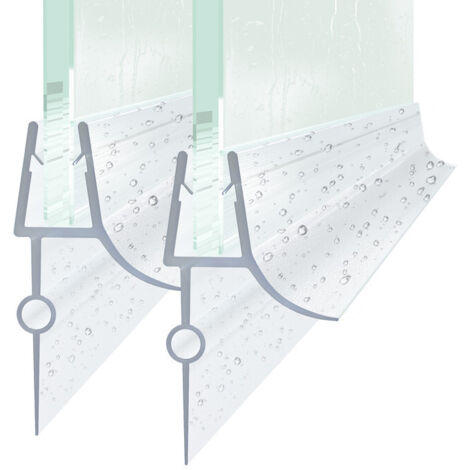 2xDuschdichtung, Ersatzdichtung Duschtür für Duschtür Glasstärken von 7-8mm, Länge 100cm Boden Dichtlippe=20mm Wasserabweiser Duschtür Dichtung oder Duschkabinen-Dichtung für Duschkabine & Glastüren