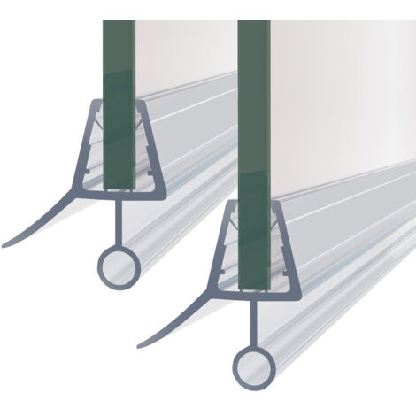2xDuschdichtung, Ersatzdichtung Duschtür für Duschtür Glasstärken von 7-8mm, Länge 100cm Wasserabweiser Duschtür Dichtung oder Duschkabinen-Dichtung für Duschkabine & Glastüren