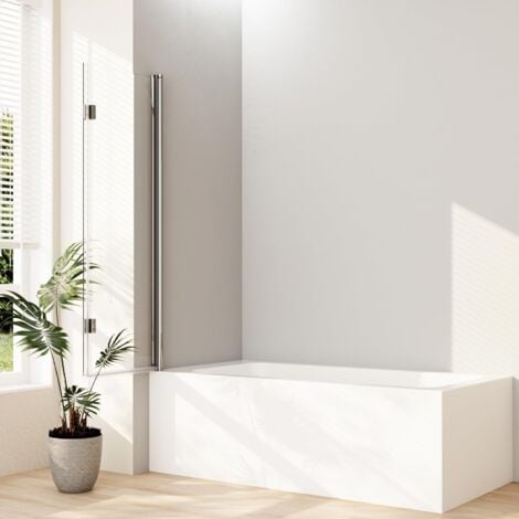 Boromal 100x140cm Badewannenaufsatz Duschtrennwand 2teilig Faltbar Duschwand fuer Badewanne Glas Sicherheitsglas Badewannenfaltwand Duschabtrennung Faltwand