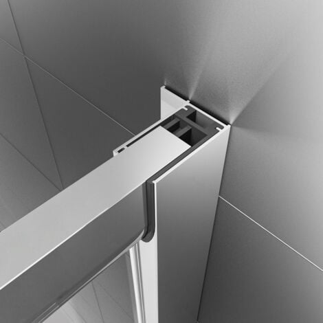 Boromal Duschkabine 75x75 Duschabtrennung Eckdusche Dusche Falttür 5mm Eckeinstieg Glas Dusche ESG 185cm Schiebetür