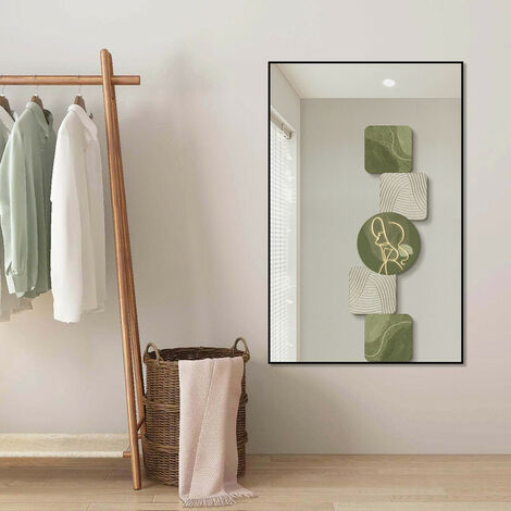 NeuType 163x54cm Ganzkörperspiegel Standspiegel Spiegel Groß Wandspiegel  mit Ständer zum Stehen oder Anlehnen an die Wand, Bodenspiegel für  Schlafzimmer Badezimmer Wohnzimmer Rechteckiger(Schwarz)