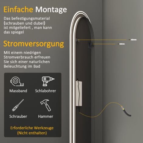 Ganzkörperspiegel led Standspiegel mit Beleuchtung 140x40cm Wandspiegel Groß Spiegel Ganzkörper für Schlafzimmer Badezimmer Wohnzimmer