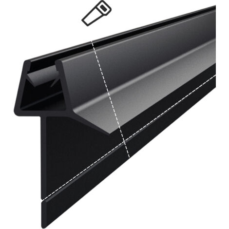 2x100cm Duschdichtung 5mm Schwarz für Duschtüren Badewanne Duschtür Dichtung Dusche Glastür Wasserabweisende