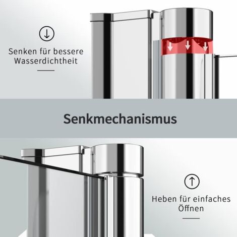 Boromal Duschabtrennung Eckeinstieg 75x75cm Duschkabine NANO Glas Dusche Duschwand