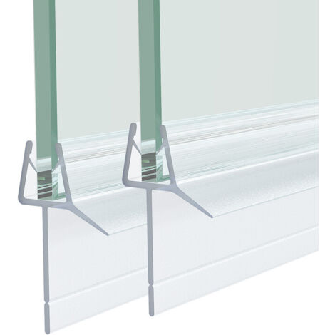 Boromal Duschdichtung, 2x100cm Duschdichtung Dichtung Ersatzdichtung für 5-8mm Glastür Duschwand Badewanne Duschkabine Wasserabweiser Schwallschutz Gummilippen Duschdichtungen für Duschtüren