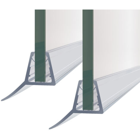 Boromal 2x100cm Duschdichtung, Dichtung Transparent für 4-6mm Glastür Duschwand Badewanne Duschkabine Wasserabweiser Schwallschutz Duschdichtungen für Duschtüren