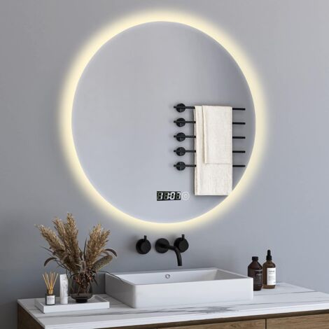 LED Badspiegel Rund 60x60 Cm – Mit Beleuchtung, Touchschalter, Antibeschlag & IP44 Schutz