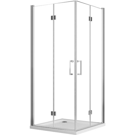 Boromal Duschkabine 75x120 cm Eckeinstieg Dusche Falttür 180º Duschabtrennung aus 5 mm NANO-Glas Duschkabine Scharniertür,Kann auf Einer Duschwanne oder Direkt auf Dem Boden Montiert Werden,Höhe 195cm (1/5)