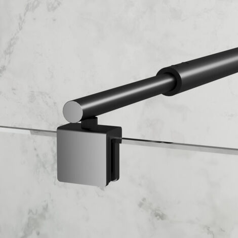 Boromal Haltestange Duschwand Haltestange für Duschwände Stabilisierungsstange Haltestange Stabilisator für Glasdicke 8-10mm Dusche Duschwand Duschabtrennung 73-120cm, Schwarz