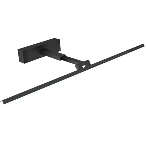 LED Spiegelleuchte Schwarz Spiegellampe Bad Badezimmer 60cm Wandleuchte 6500K Kaltweiß 180° Drehbar, Dehnbar, Aluminium Lampenschirm, Tageslichtweiß, energiesparender, wasserdicht