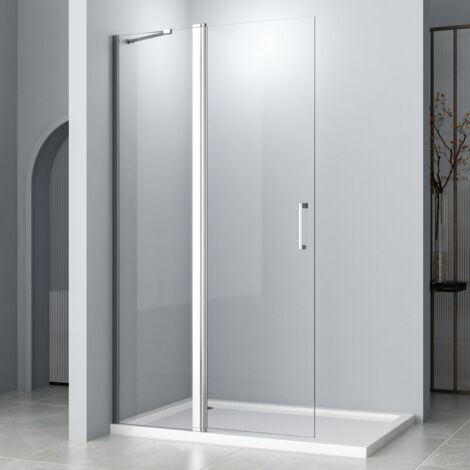 Walk-in Dusche 120cm Pendeltür Duschwand Duschabtrennung Duschtrennwand Pendeltür Dusche aus 6mm NANO Easy-clean-beschichtung Glas, Höhe 185cm