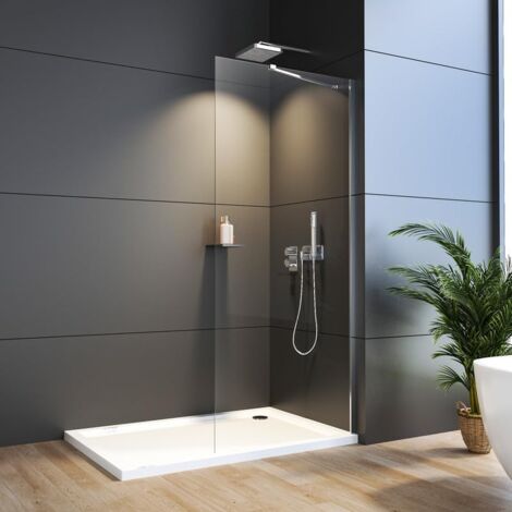 Walk-in Duschtrennwand 72x185 Cm – 6mm Easy-Clean Nano Glas | Ohne Duschtasse, Bodenebene Montage